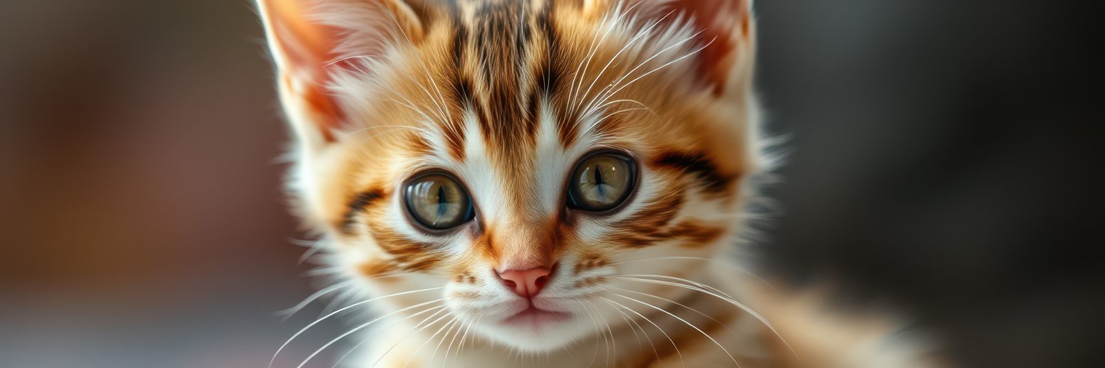 Cute and playful kitten with distinctive markings sitting indoors during the afternoon
